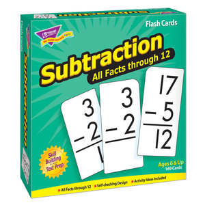 TREND Enterprises, Inc. Subtraction 0-12 All Facts Flash Cards, 169/Pkg, Bundle Of 2