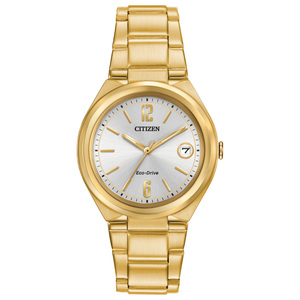 Ladies Corporate Exclusive Eco-Drive Gold Stainless Steel Watch Gold Dial
