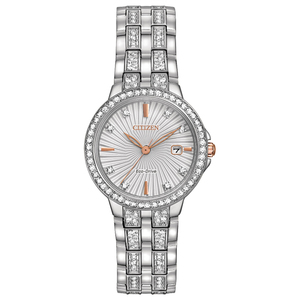 Womens Silhouette Diamond Eco-Drive Watch Two-Tone Dial