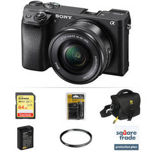 Alpha a6300 Mirrorless Digital Camera with 16-50mm Lens Deluxe Kit (Black)