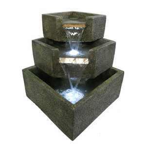 Cascadia Falls Electric Corner Fountain with LEDs