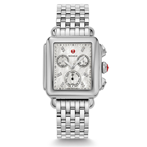 Ladies Signature Deco Silver-Tone Watch Mother of Pearl Dial