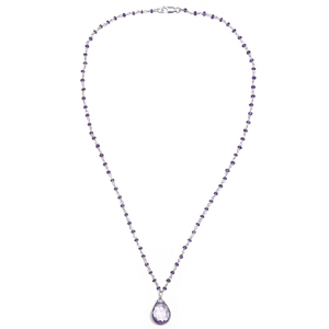 Lita Sterling Silver Short Amethyst Necklace 16.5&quot;