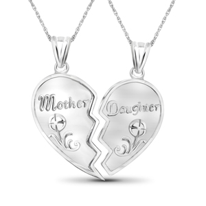 JewelonFire Sterling Silver Broken Heart Metal Pendant