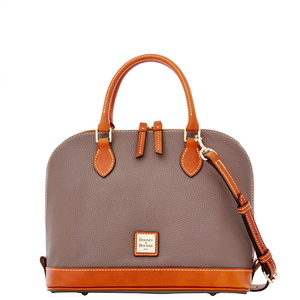 Pebble Grain Zip Zip Satchel
