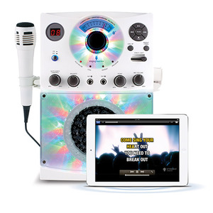 LED Disco Light and Bluetooth Karaoke Machine White