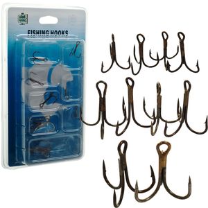 Gone Fishing&trade; Set of 10 Treble Hooks - Assorted Sizes