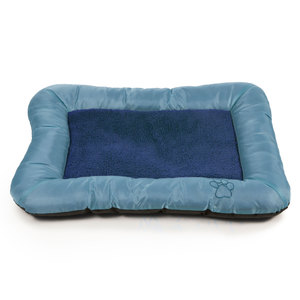 PAW Plush Cozy Pet Crate Dog Pet Bed - Blue - Medium