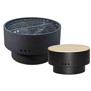 Solid Base Fire Pit with Top and Cooking Grill