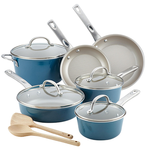 Home Collection 12pc Aluminum Cookware Set Twilight Teal