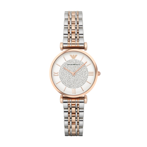 Ladies Retro Two-Tone Watch White Crystal Dial