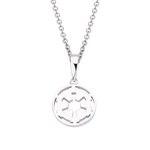 Star Wars Women's 925 Sterling Silver Imperial Cutout Pendant, 18&quot;