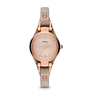 Ladies Georgia Mini Sand Leather Watch Rose Gold Dial