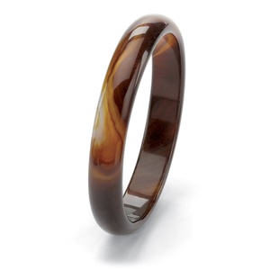 PalmBeach Jewelry Genuine Brown Chalcedony Bangle Bracelet 9&quot;