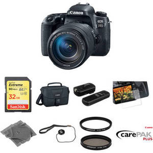 EOS 77D DSLR Camera with 18-135mm Lens Deluxe Kit