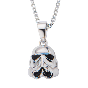 Star Wars Women's 925 Sterling Silver Stormtrooper 3D Pendant, 18&quot;