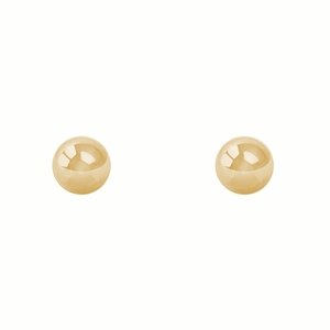 14K Yellow Gold 6mm High Polish Ball Stud Earrings