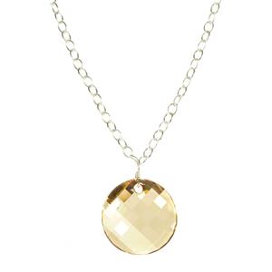 Lita Swarovski Round Twist Pendant With Sterling Silver Chain  24&quot;