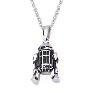 Star Wars Women's 925 Sterling Silver R2-D2 Pendant, 18&quot;