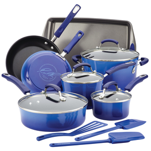 14pc Hard Enamel Nonstick Cookware Blue Gradient
