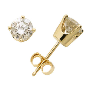 14k Yellow Gold Diamond Solitaire Earrings .20twt