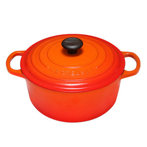 Enameled Cast Iron 7-1/4 Qt. Round French Oven Flame