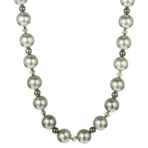 Lita Sterling Silver Silver Tone Pearl With Hematite and Swarovski Crystal Accents Necklace
