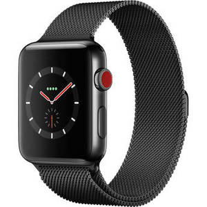 Watch Series 3 42mm Smartwatch (GPS + Cellular, Space Black Stainless Steel Case, Space Black Milanese Loop)