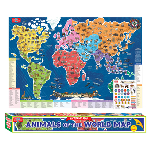 TS Shure Animals Of The World Map Pictorial Poster
