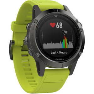 fenix 5 Multi-Sport Training GPS Watch (Slate Gray, Amp Yellow Band)