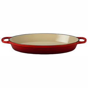 Enameled Cast Iron 3 Qt Signature Oval Baker Cherry