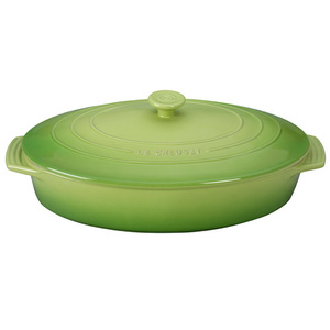 3.75 Qt. Classic Stoneware Covered Oval Casserole Palm