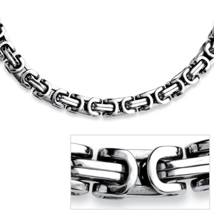PalmBeach Jewelry Men's Interlocking Link Chain in Stainless Steel 24&quot;